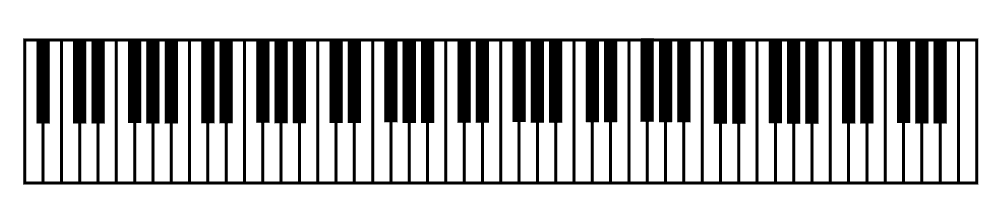 Las notas musicales en el piano o teclado musical